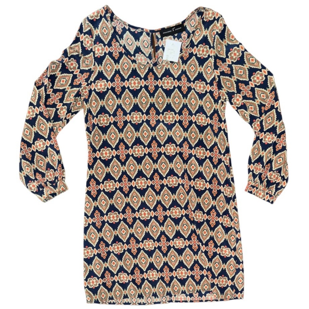 Peaches N Cream Navy Geometric Dress
